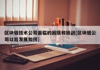 区块链技术公司面临的困境和挑战[区块链公司以后发展如何]