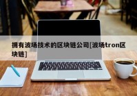 拥有波场技术的区块链公司[波场tron区块链]